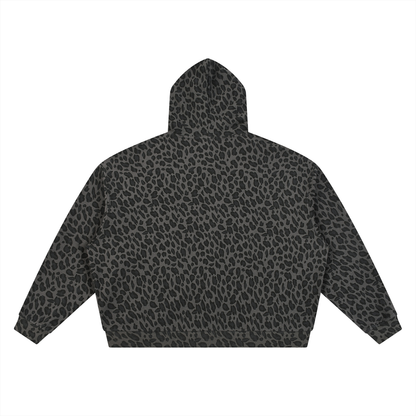 PACE Leopard Print Waffle Full Zip Hoodie
