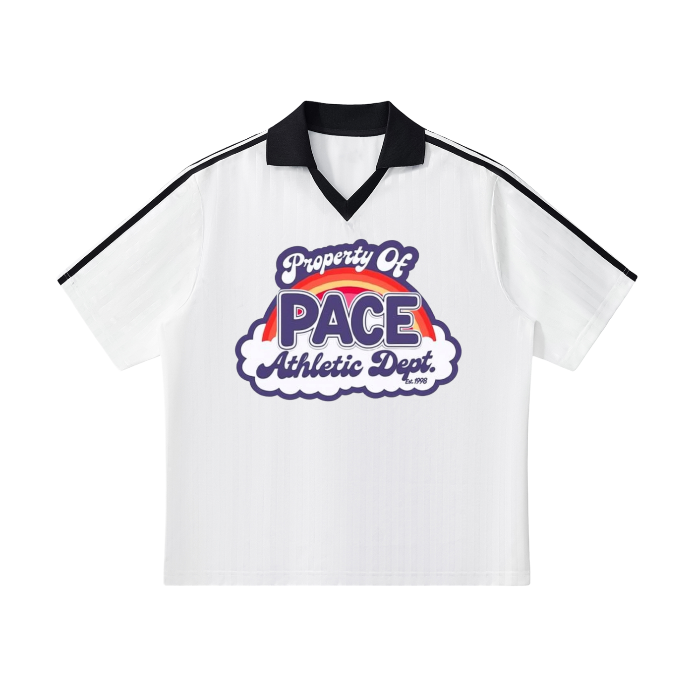 PACE Rainbow Cloud  Collar Striped Soccer Jersey