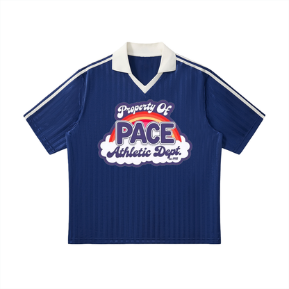 PACE Rainbow Cloud  Collar Striped Soccer Jersey