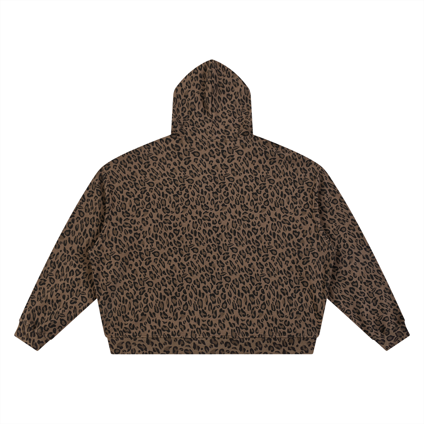 PACE Leopard Print Waffle Full Zip Hoodie
