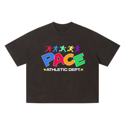 PACE® Levels of Sprinting Unisex Vintage Oversized Wash T-Shirt