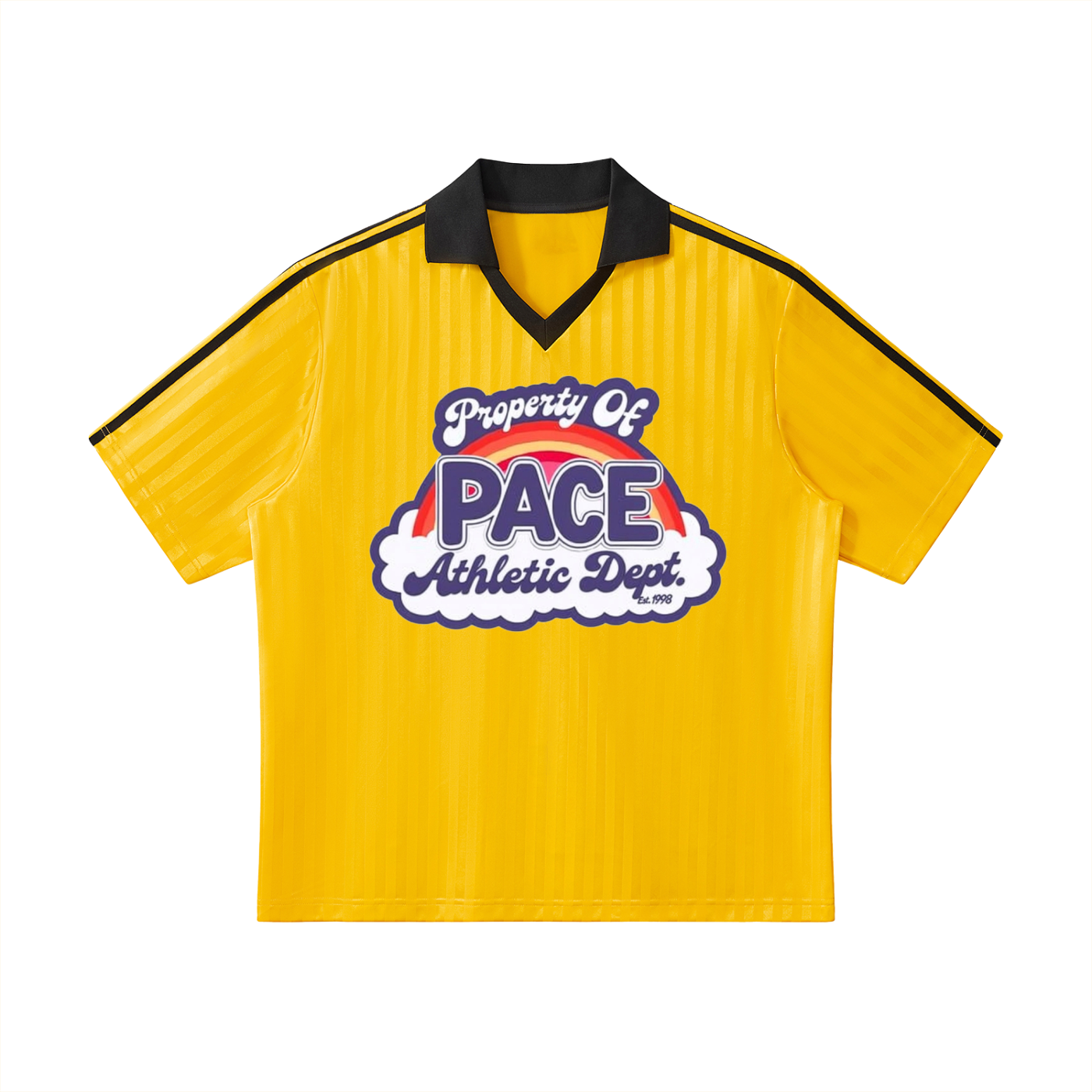 PACE Rainbow Cloud  Collar Striped Soccer Jersey