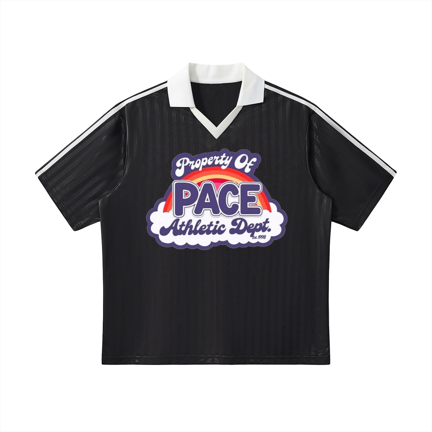 PACE Rainbow Cloud  Collar Striped Soccer Jersey