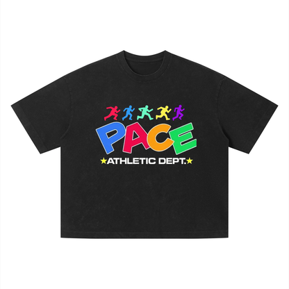 PACE® Levels of Sprinting Unisex Vintage Oversized Wash T-Shirt